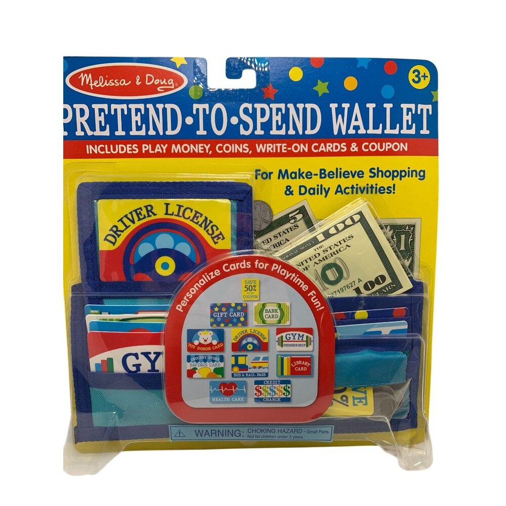 Melissa & Doug Pretend-To-Spend Wallet Playset With 45 Pieces For Kids Ages 3+